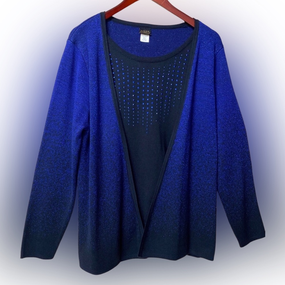 SALON STUDIO Large 2 Piece Cardigan Gorgeous w/Embellishments,BNWOT